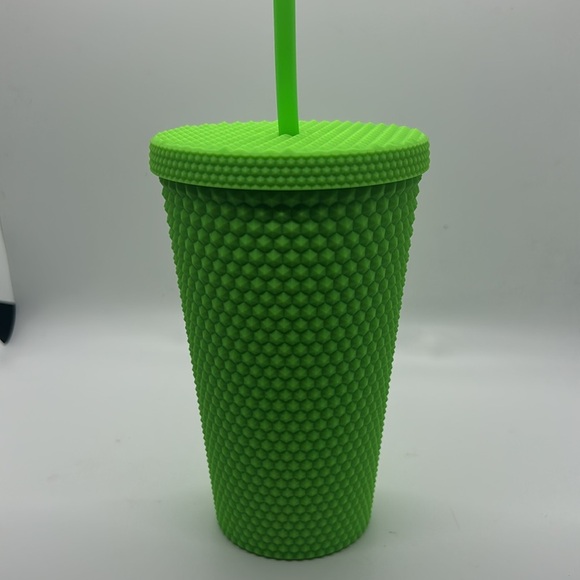 Starbucks 2021 Neon Lime Green Studded Tumbler 16oz Cold cup. Halloween Slime - Picture 3 of 6